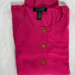 LAUREN Ralph Lauren Pink Cotton Cardigan